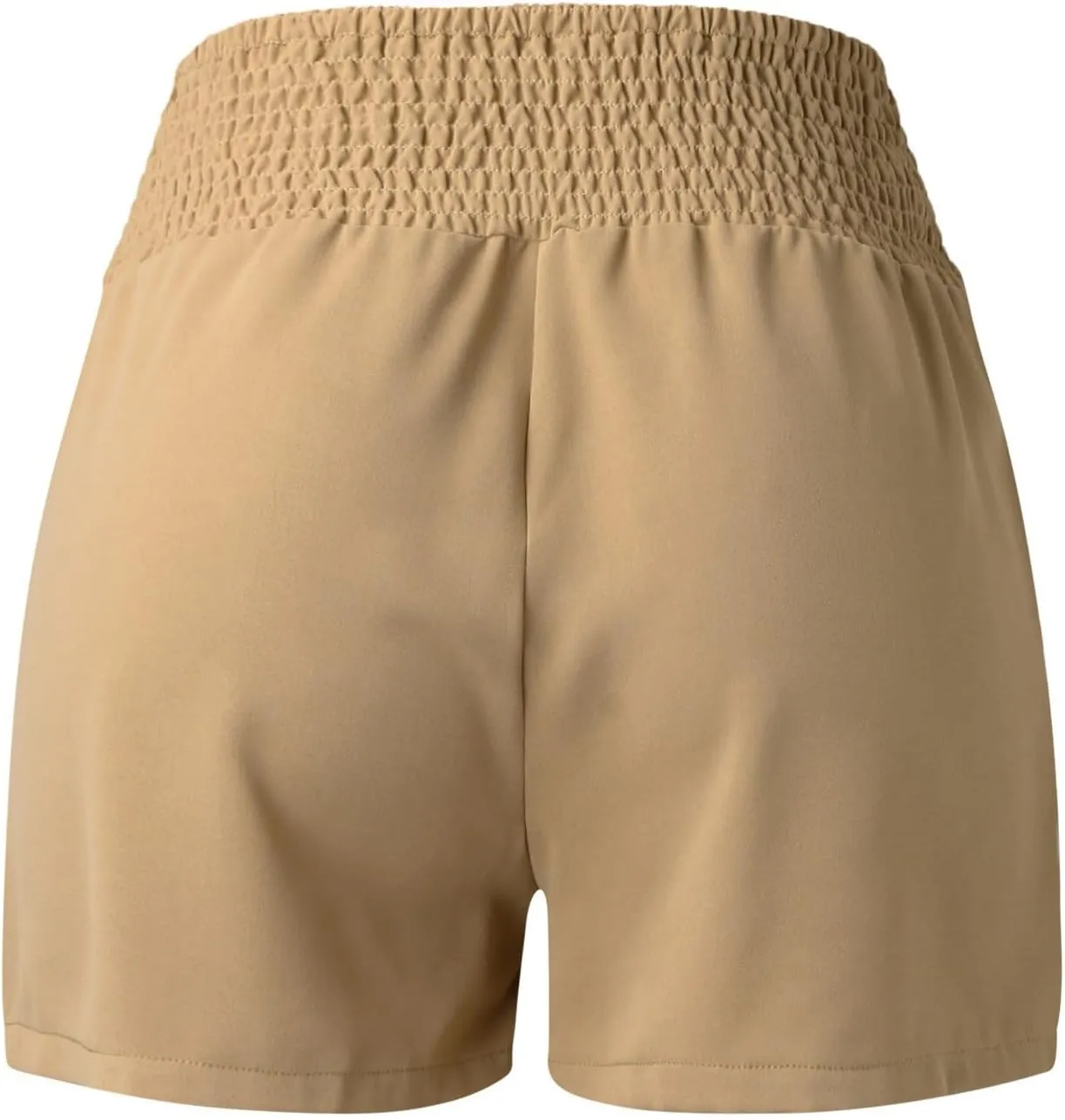 Beach Shorts for Women Casual Summer Smocked High Waisted Shorts Wide Leg Flowy Short Lounge Pants with Pockets