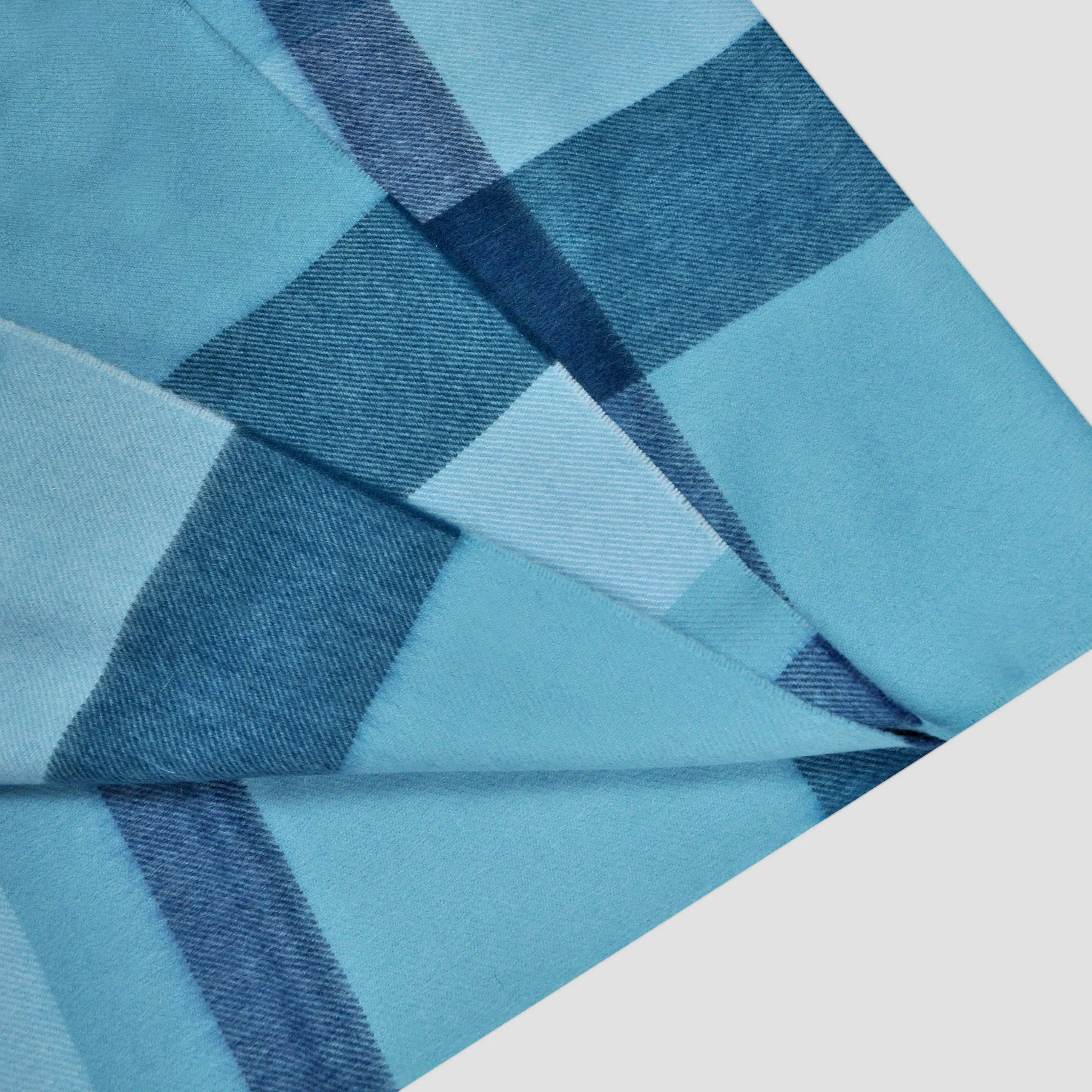 Blocks Stripes Winter Scarf in Teal & Blues