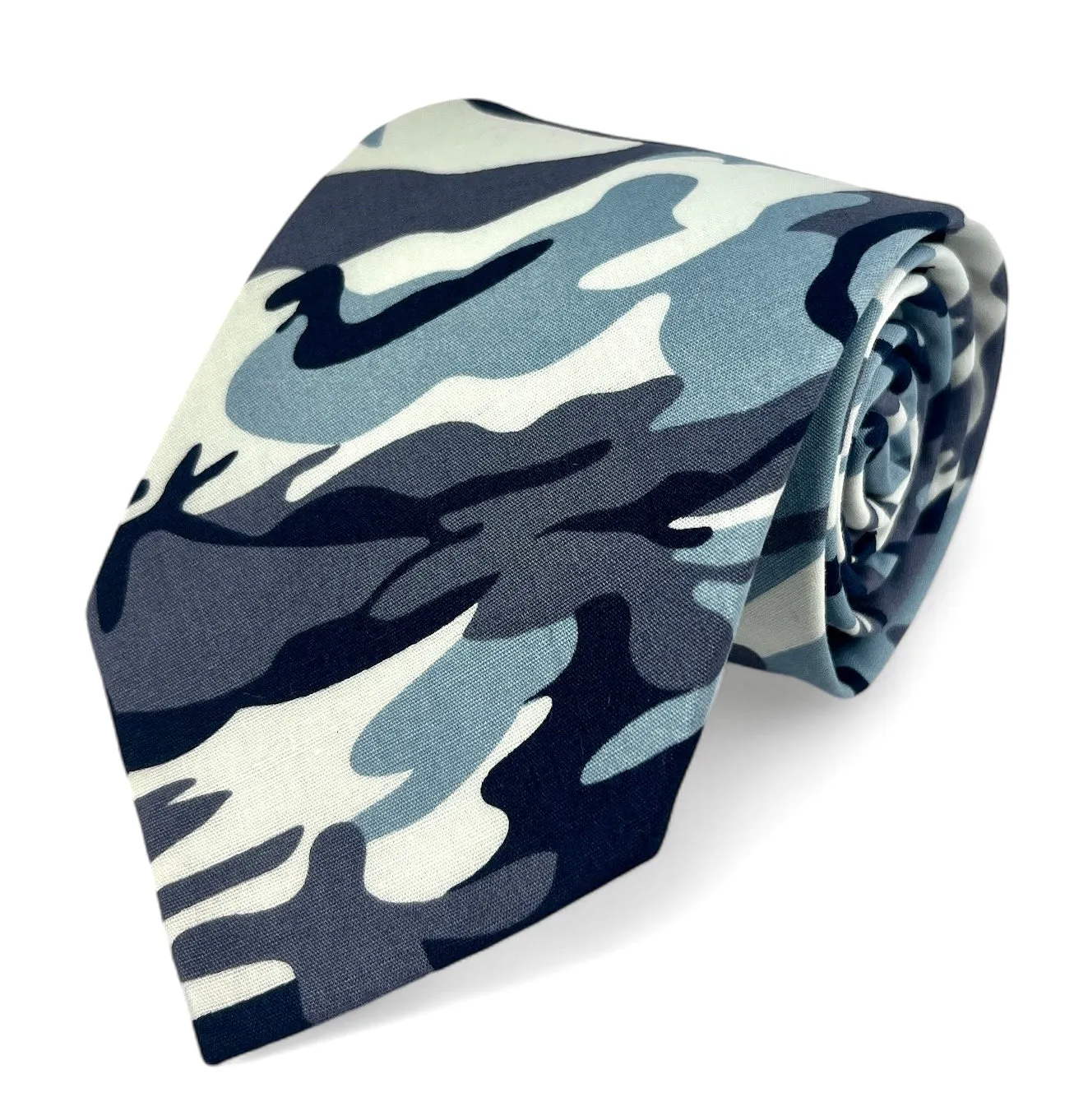Blue Camouflage Cotton Tie Set