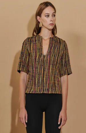Blusa con Scollatura Geometrica