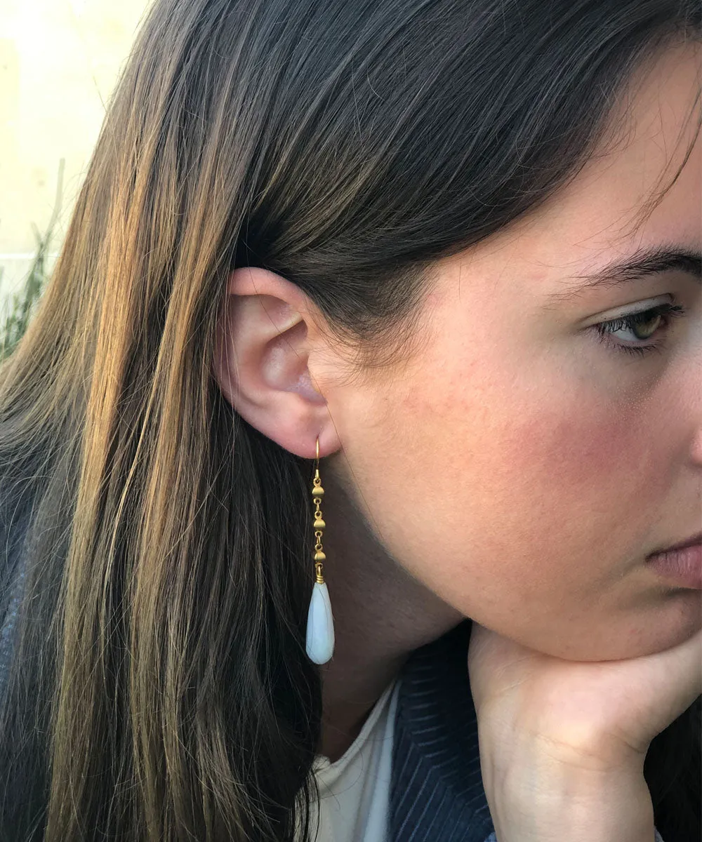 Boucles d'oreilles clip Gouttes grises - Eloïse Fiorentino