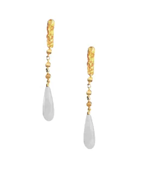 Boucles d'oreilles clip Gouttes grises - Eloïse Fiorentino