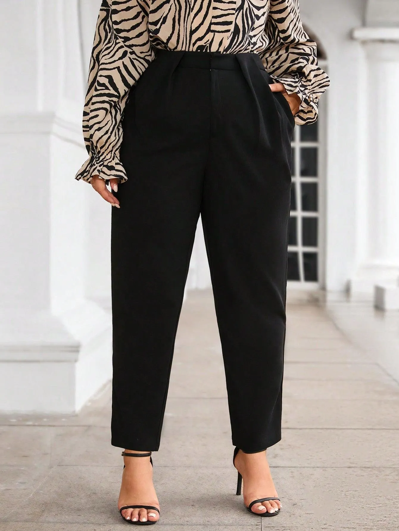 Calça De Cintura Alta Plus Size - Angela
