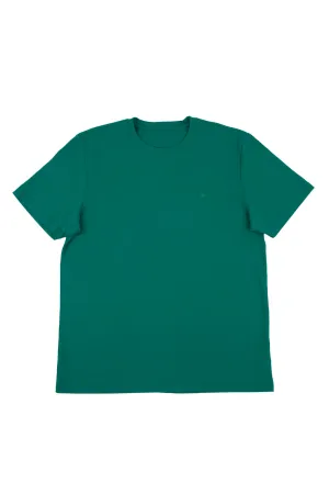 Camiseta verde cuello redondo tela tipo piqué slim estampada para hombre