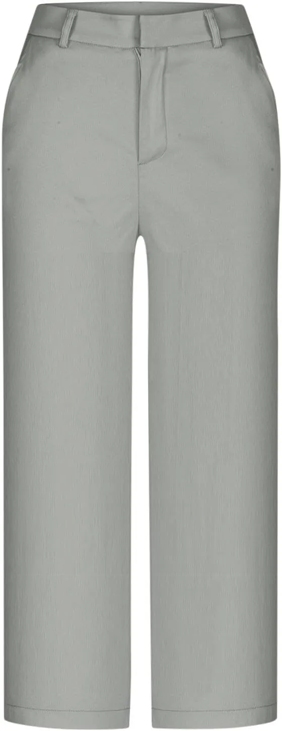 Capri Pants for Women High Waisted Wide Leg Lounge Capris Stretch Trendy Work Business Cropped Trousers