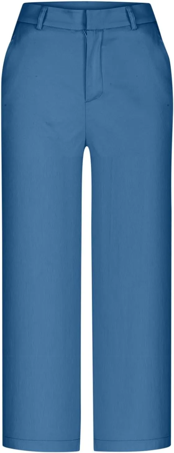 Capri Pants for Women High Waisted Wide Leg Lounge Capris Stretch Trendy Work Business Cropped Trousers