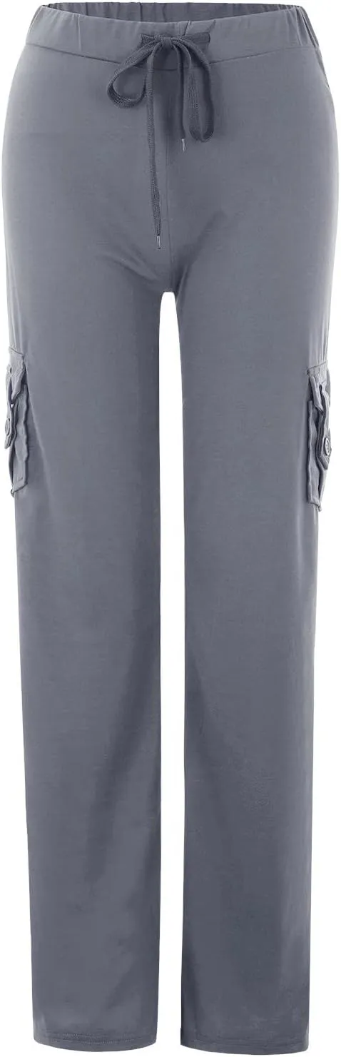 Cargo Pants for Women High Waisted Casual Pants Wide Leg Cargo Pants with Pockets Baggy Bootcut Trousers