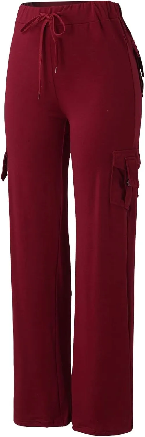 Cargo Pants for Women High Waisted Casual Pants Wide Leg Cargo Pants with Pockets Baggy Bootcut Trousers