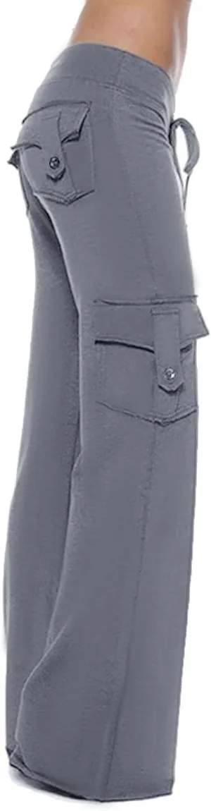 Cargo Pants for Women High Waisted Casual Pants Wide Leg Cargo Pants with Pockets Baggy Bootcut Trousers