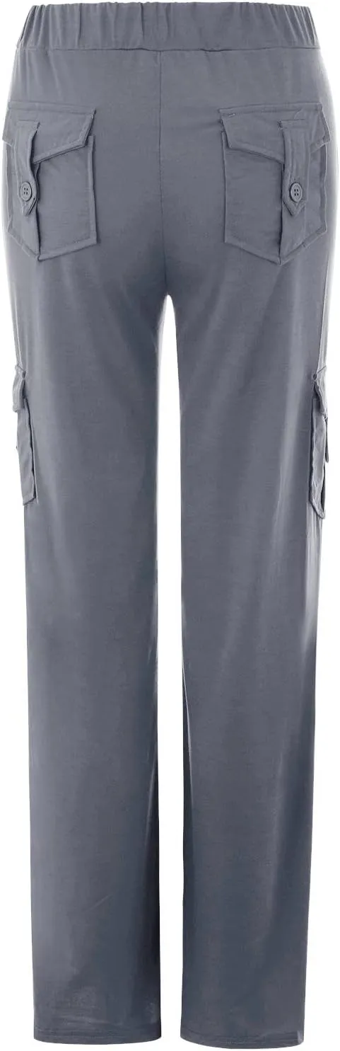 Cargo Pants for Women High Waisted Casual Pants Wide Leg Cargo Pants with Pockets Baggy Bootcut Trousers