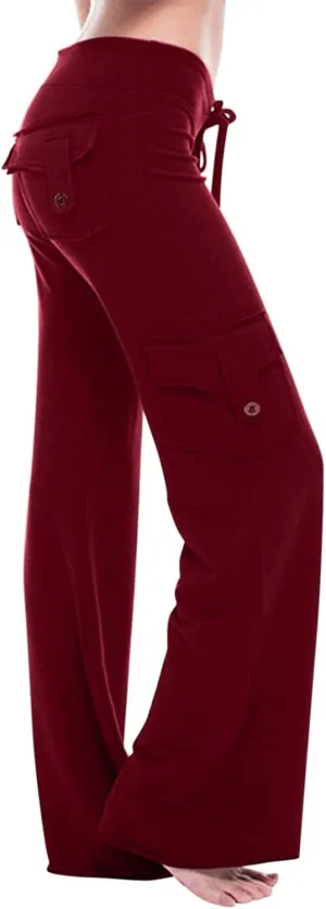 Cargo Pants for Women High Waisted Casual Pants Wide Leg Cargo Pants with Pockets Baggy Bootcut Trousers