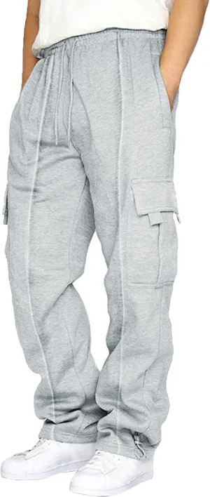 Casual Jogger Pants for Men Breathable Relaxed Fit Chino Outdoor Cargo Pants Travel Comfy Twill Jogging Sweatpants