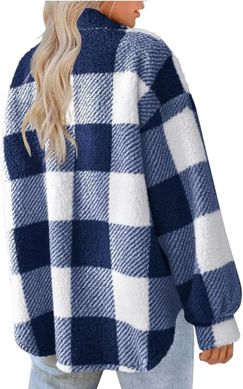 Ceboyel Womens 2023 Flannel Jacket Shackets Lapel Collar Plaid Shirt Fall Winter Trendy Clothes With Pockets
