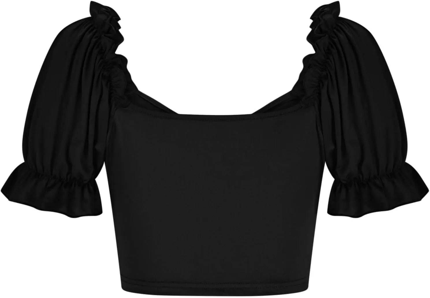 Crop Tops for Women Ruched Puff Sleeve Cute Y2k Tops Sweetheart Neck Frill Trim Summer Lightweight Going Out Blouse