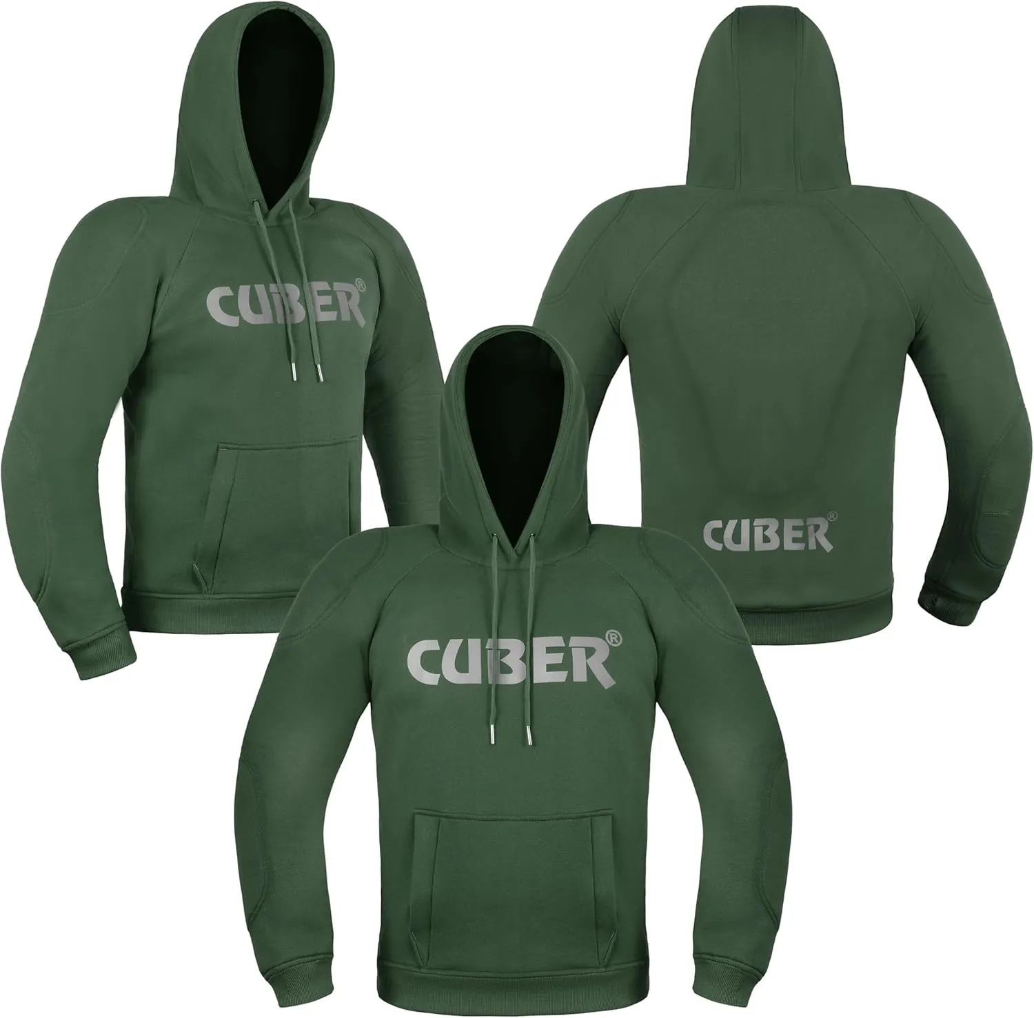 CUBER ARMORED MOTORCYCLE HOODIE FOR MEN & WOMEN,MOTORCYCLE SWEATSHIRT WITH ARMOR,POWERSPORTS PROTECTIVE RIDING BIKER JACKET