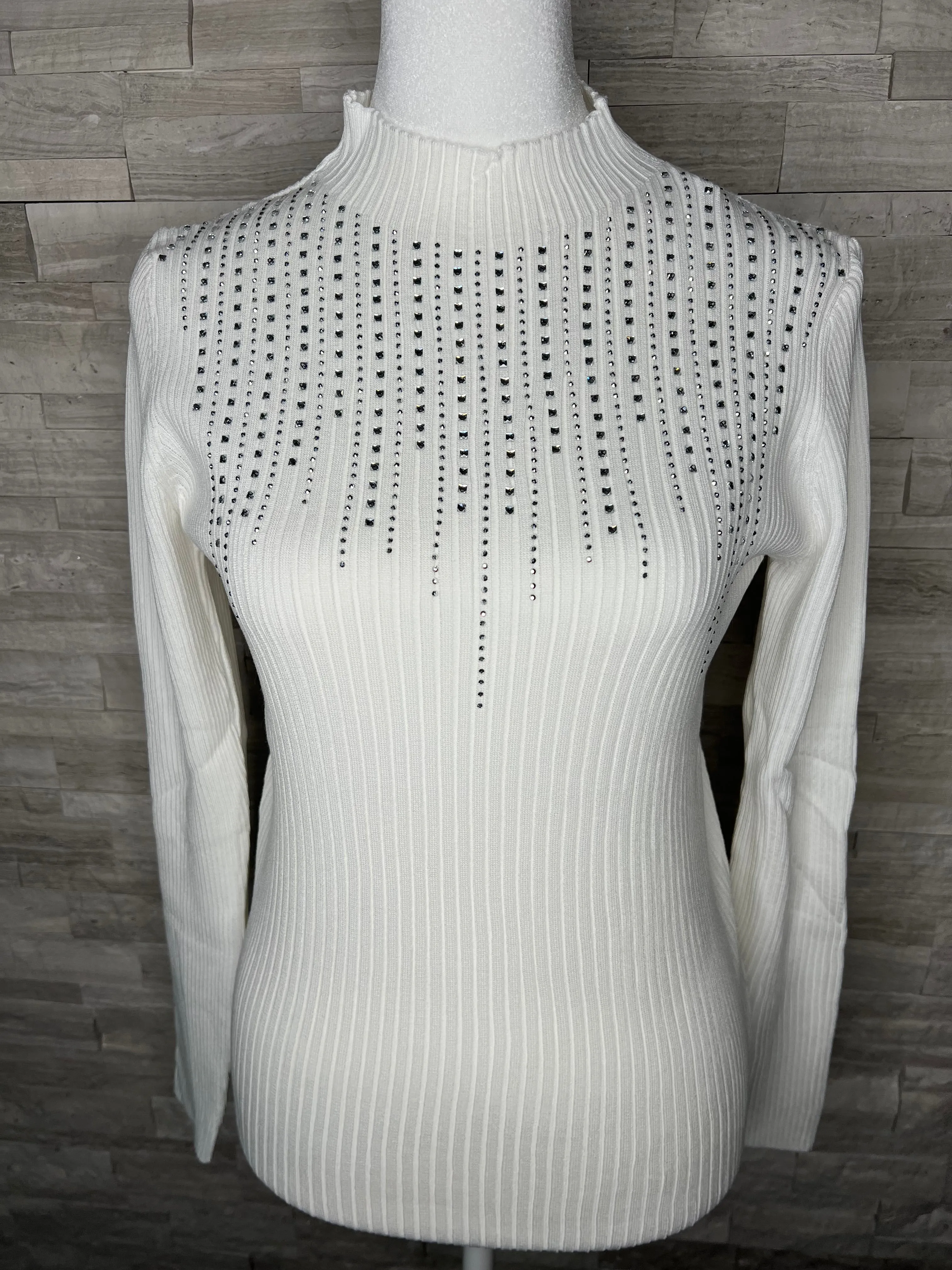 EMBELLISHED MIRROR SWEATER