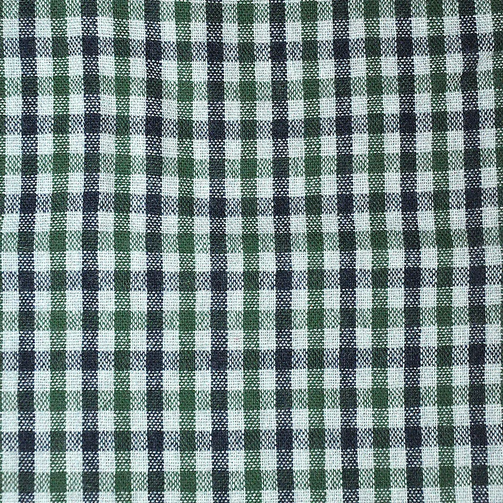 Gingham & Stripes Lambswool & Angora Scarf in Green & Blue