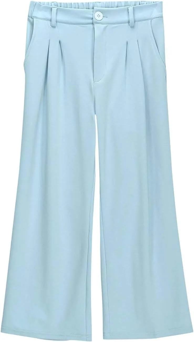 Girls' Dress Pants High Waisted Wide Leg Pants Kids Formal Uniform Pants Long Trousers Cute Preppy Clothes for Teens