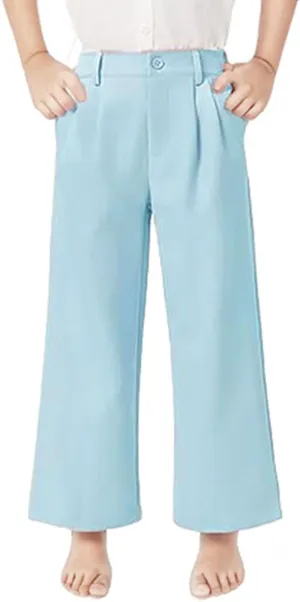 Girls' Dress Pants High Waisted Wide Leg Pants Kids Formal Uniform Pants Long Trousers Cute Preppy Clothes for Teens