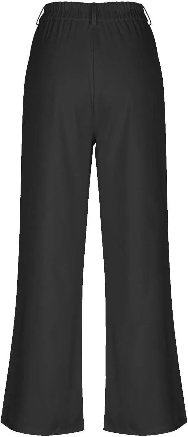 Girls' Dress Pants High Waisted Wide Leg Pants Kids Formal Uniform Pants Long Trousers Cute Preppy Clothes for Teens