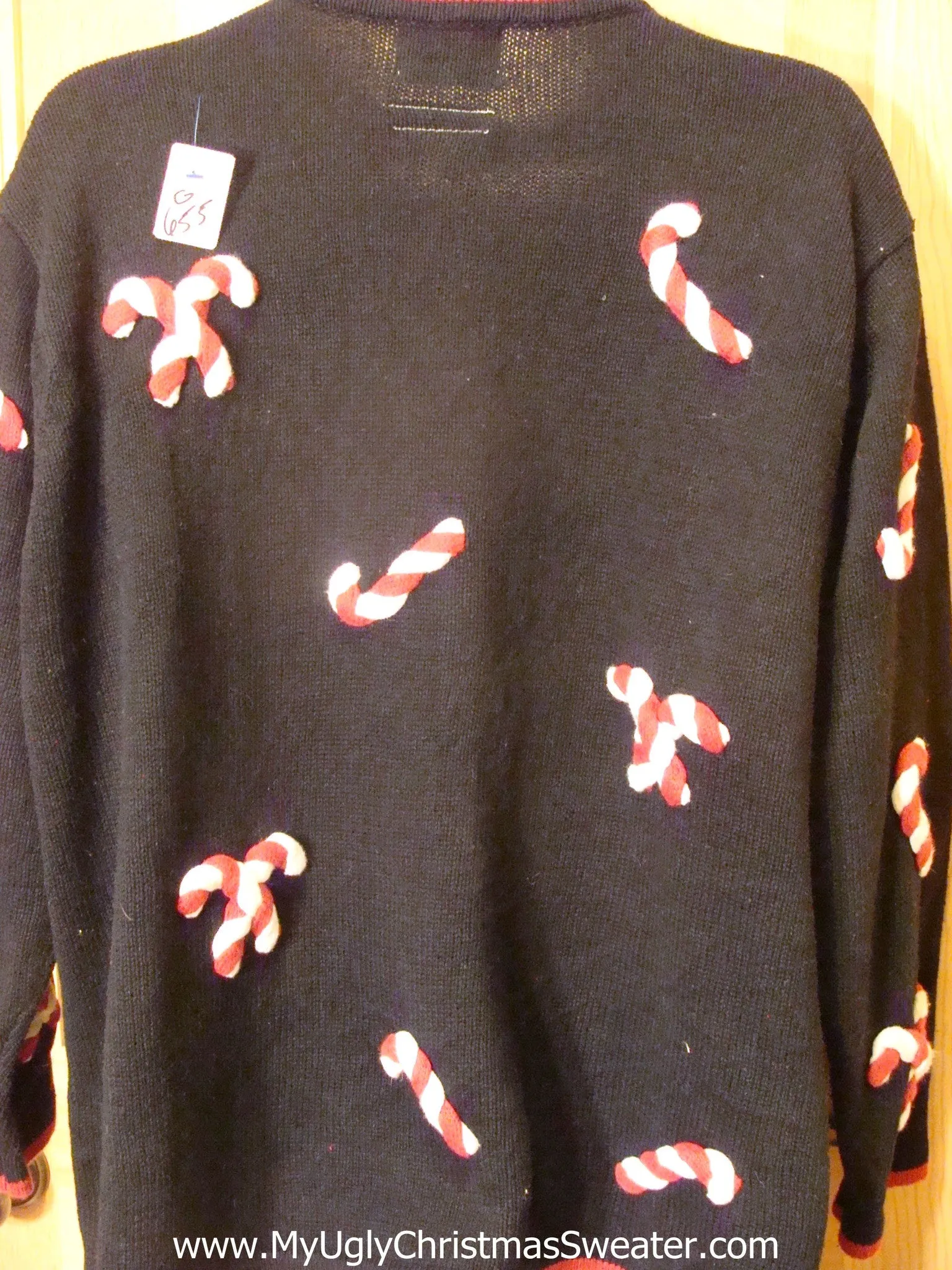 Light Up Xmas Sweater with Candy Canes Ladies Mens XXL