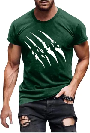 Mens Stylish Tee Shirts Hip Hop Streetwear Summer Casual Short Sleeve Crewneck Tshirt Vintage Gym Workout Tee Tops