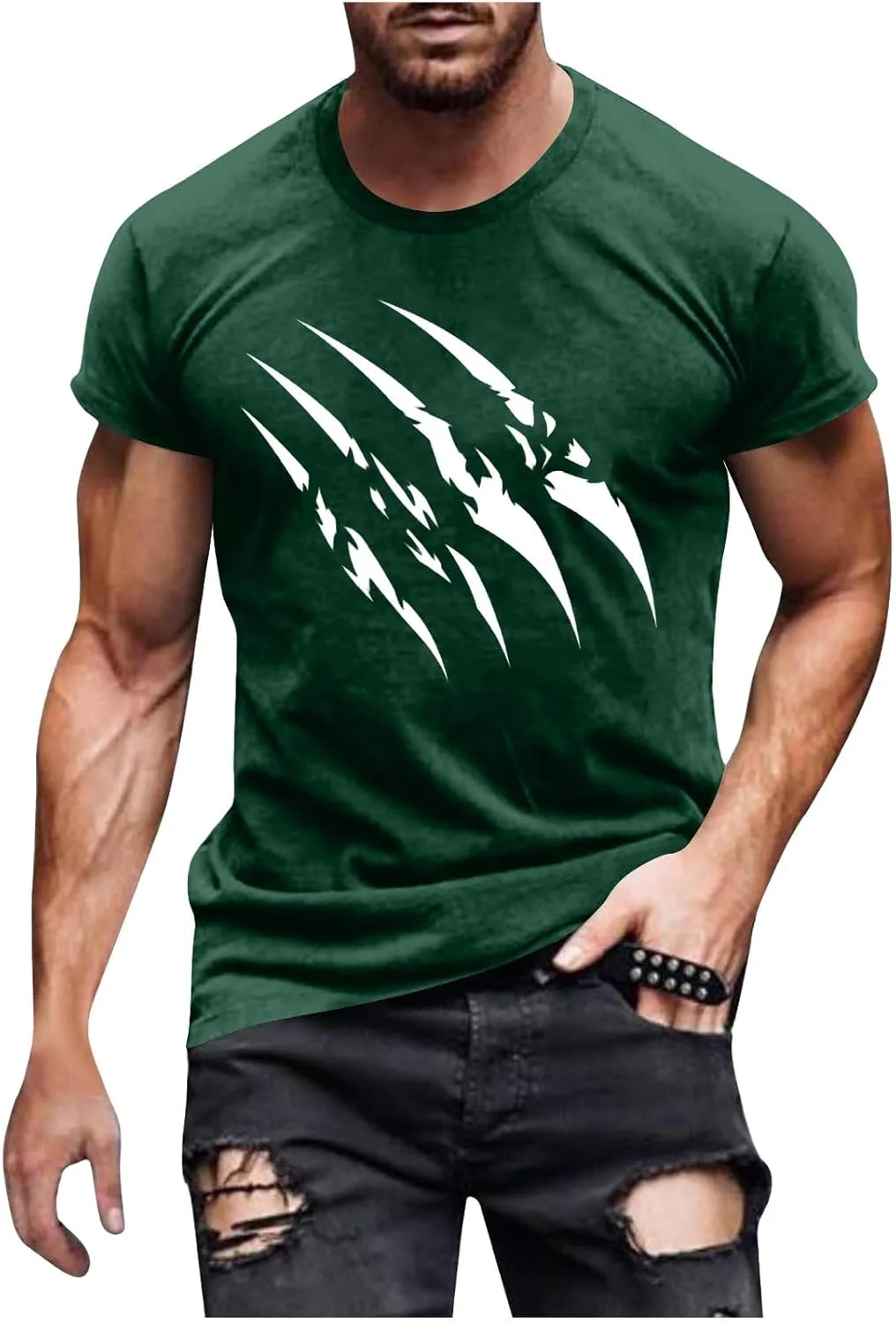Mens Stylish Tee Shirts Hip Hop Streetwear Summer Casual Short Sleeve Crewneck Tshirt Vintage Gym Workout Tee Tops
