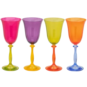 Multicoloured Wine Glass Set Of 4