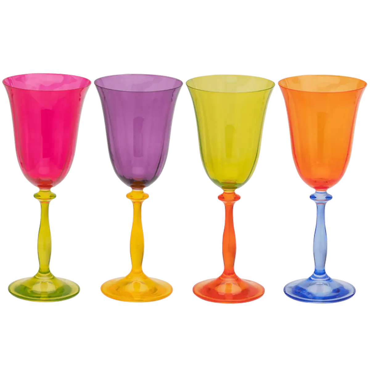Multicoloured Wine Glass Set Of 4