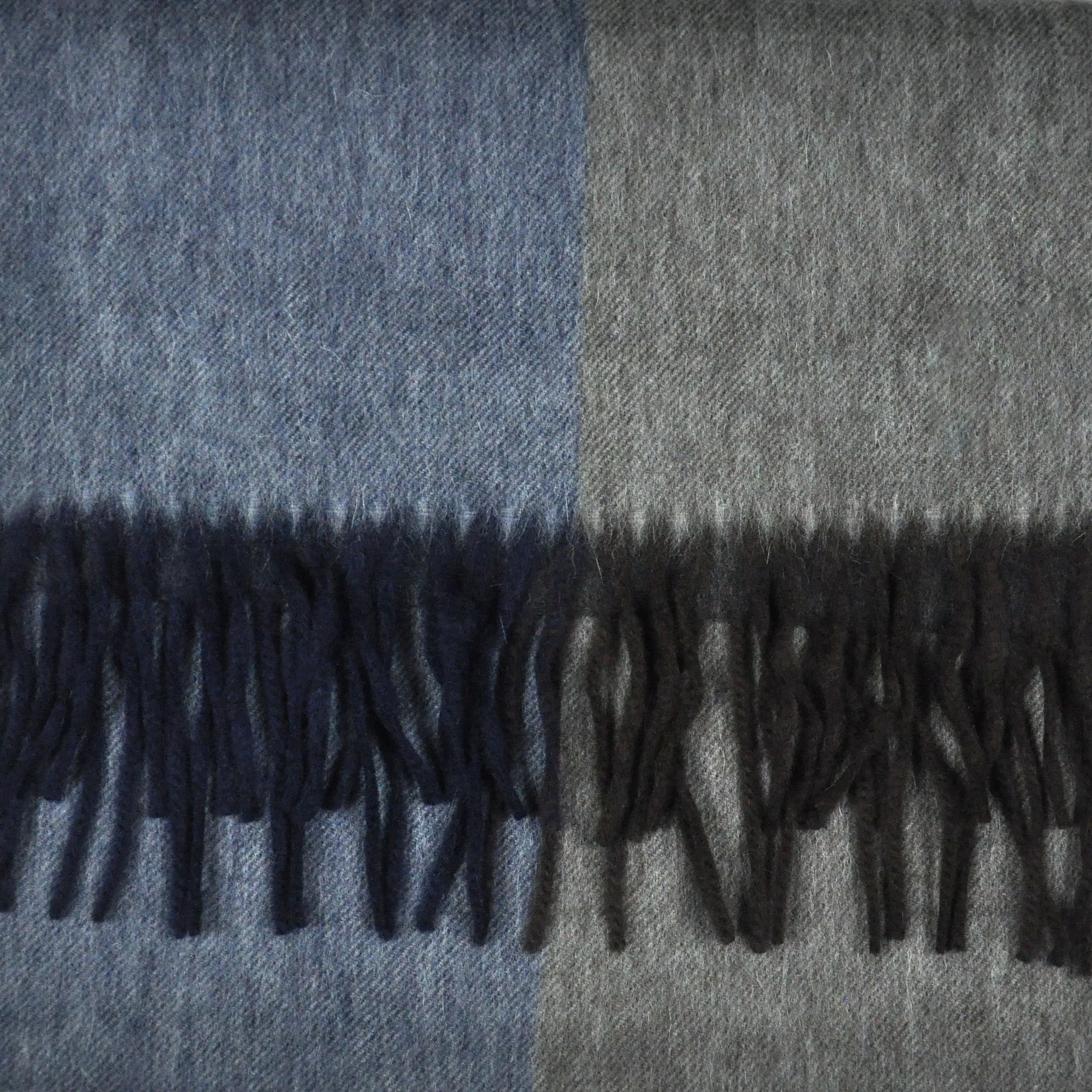 Panels of Colour Winter Scarf in Brown, Grey, Blue & White