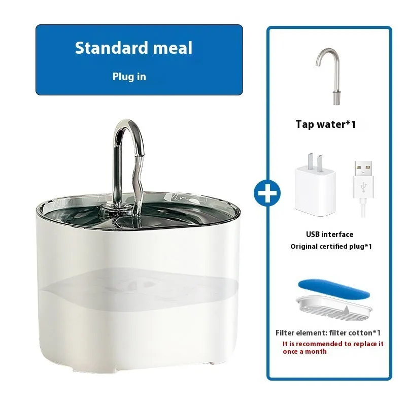 Pet Water Dispenser Loop Filter Smart Cat Water Feeder Alloy Fountain / Dispensador de agua para mascotas, filtro de bucle, alimentador de agua inteligente para gatos, fuente de aleación
