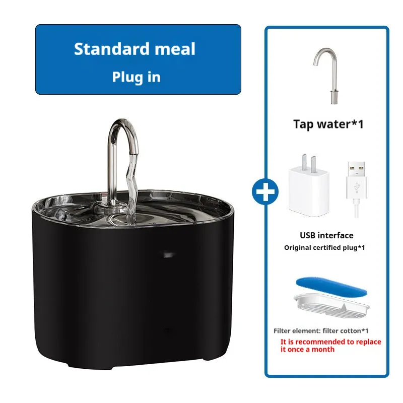 Pet Water Dispenser Loop Filter Smart Cat Water Feeder Alloy Fountain / Dispensador de agua para mascotas, filtro de bucle, alimentador de agua inteligente para gatos, fuente de aleación