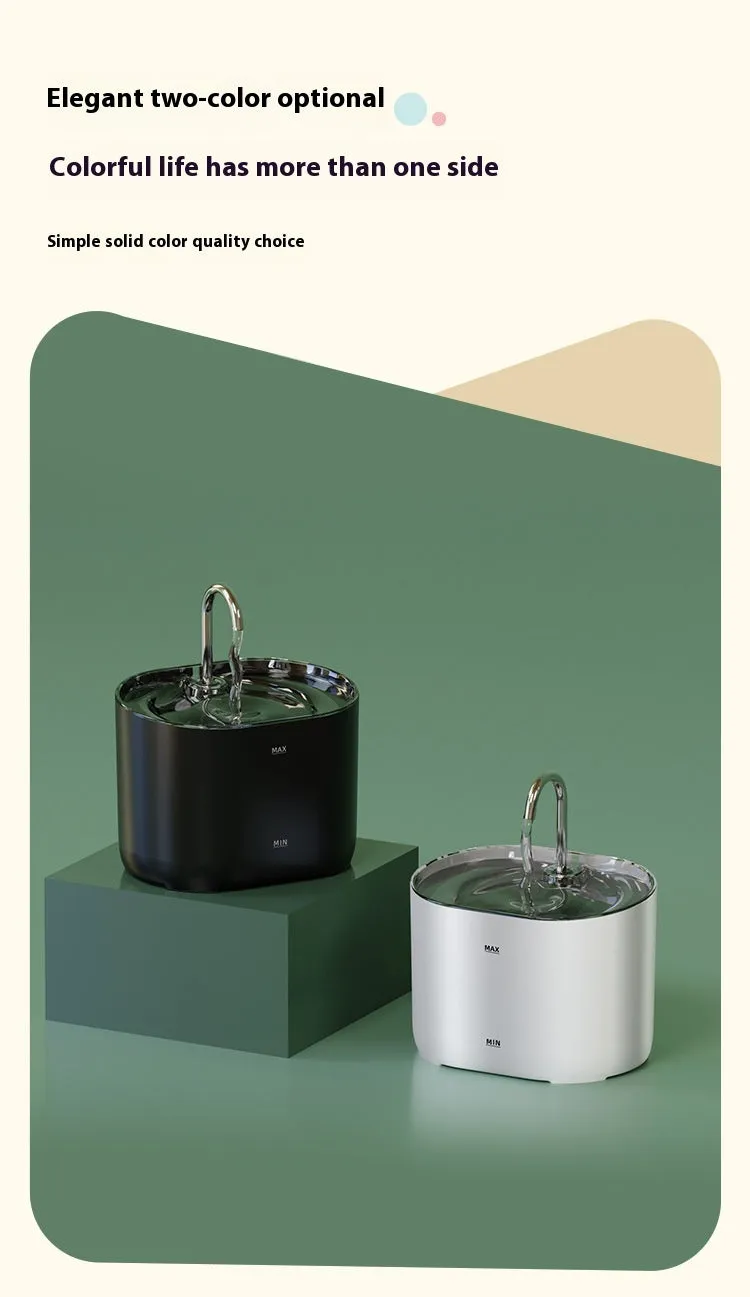 Pet Water Dispenser Loop Filter Smart Cat Water Feeder Alloy Fountain / Dispensador de agua para mascotas, filtro de bucle, alimentador de agua inteligente para gatos, fuente de aleación