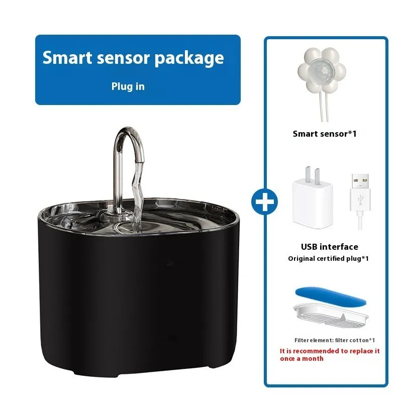 Pet Water Dispenser Loop Filter Smart Cat Water Feeder Alloy Fountain / Dispensador de agua para mascotas, filtro de bucle, alimentador de agua inteligente para gatos, fuente de aleación