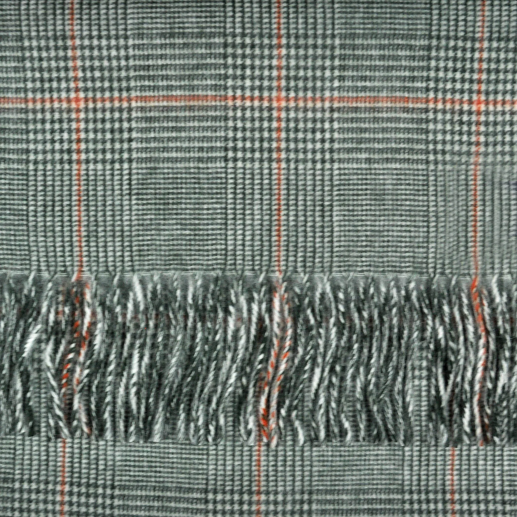 Prince of Wales Check Winter Scarf with Orange Window Pane