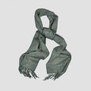 Prince of Wales Check Winter Scarf with Orange Window Pane
