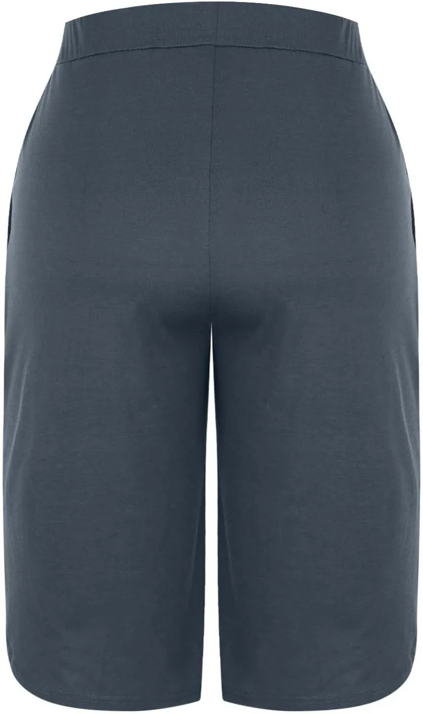 Pull On Capris for Women Dressy Casual Stretch Lightweight Elastic High Waist Lounge Slit Side Capri Pants 2025 Summer