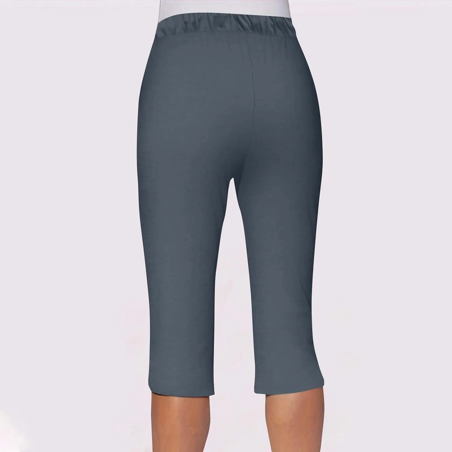 Pull On Capris for Women Dressy Casual Stretch Lightweight Elastic High Waist Lounge Slit Side Capri Pants 2025 Summer