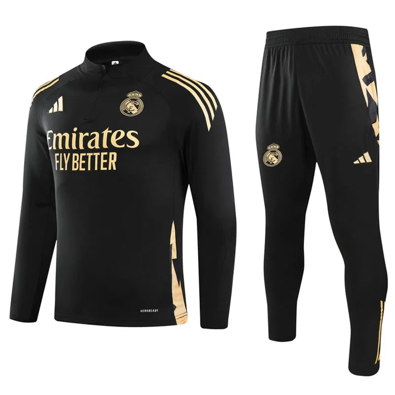 Real Madrid Soccer Tracksuit Black 2024/25