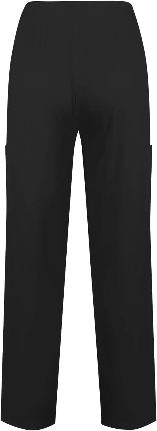 Scrubs for Women Set Nursing Uniforms Set V-Neck Scrub Tops with Pockets & Cargo Pant Top & Tapered Leg Jogger Pants