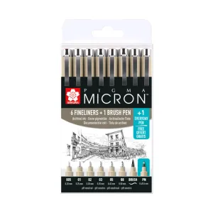 Set 8 Rotuladores Negro Pigma Micron Sakura