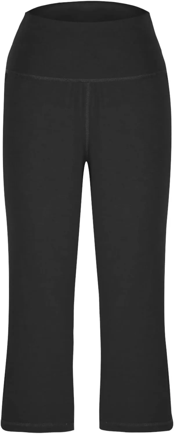SMIDOW Capri Yoga Pants for Women Dressy Casual Soft High Waisted Tummy Control Leggings with Pockets Workout Gym Outfits