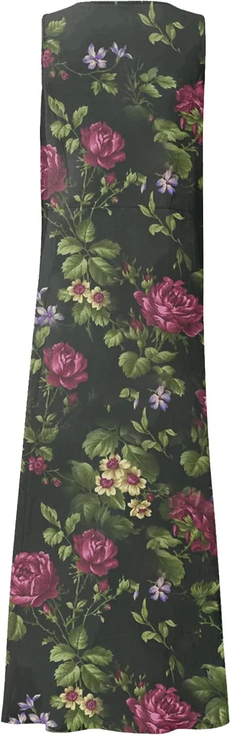 Summer Linen Dresses for Women 2025 Trendy Sleeveless Beach Vacation Travel Dress Casual Maxi Sun Dresses