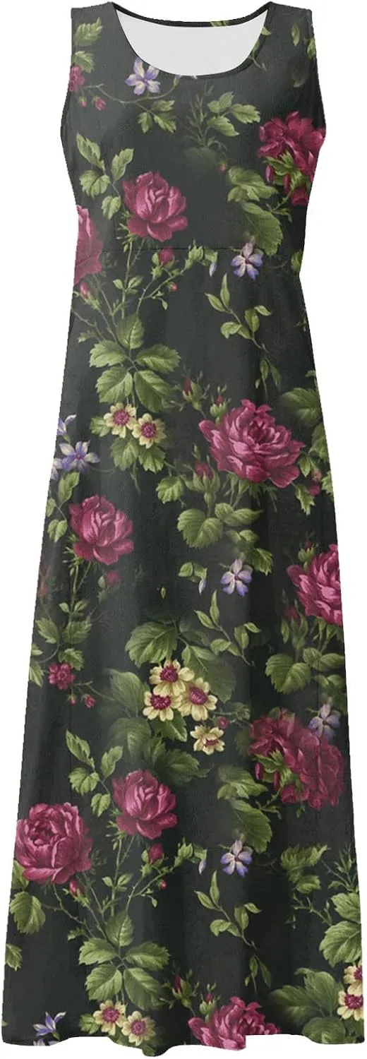 Summer Linen Dresses for Women 2025 Trendy Sleeveless Beach Vacation Travel Dress Casual Maxi Sun Dresses