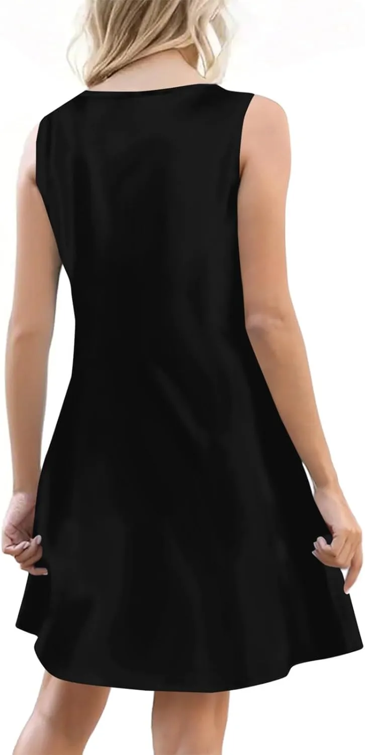 Sundresses for Women 2025 Summer Solid Button Down Sleeveless Midi Dress Loose Vacation Beach Swimsuit Coverups