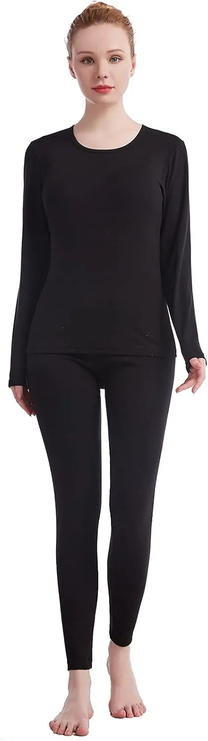 Thermal Underwear for Women Long Johns Womens Pajamas Set Solid Ultra Soft Long Sleeve Base Layer Gifts with Box