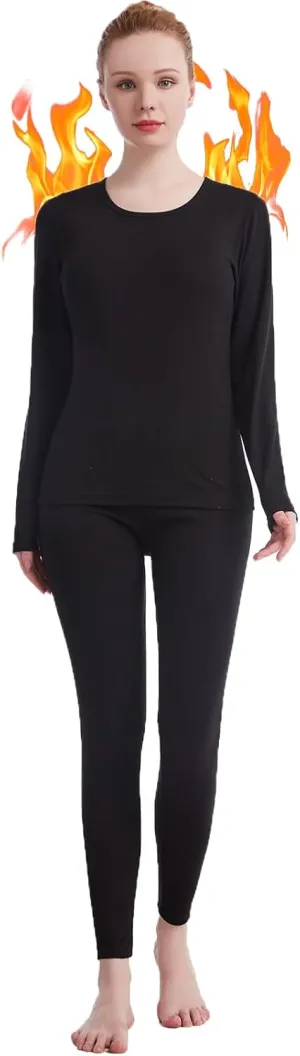 Thermal Underwear for Women Long Johns Womens Pajamas Set Solid Ultra Soft Long Sleeve Base Layer Gifts with Box