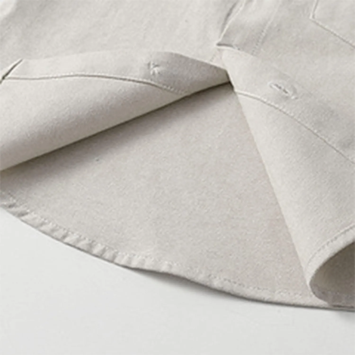 Toddler Kids Boys Mandarin Collar Woven Button Down Long Sleeve Linen Cotton Dress Shirt Solid Henle Shirt