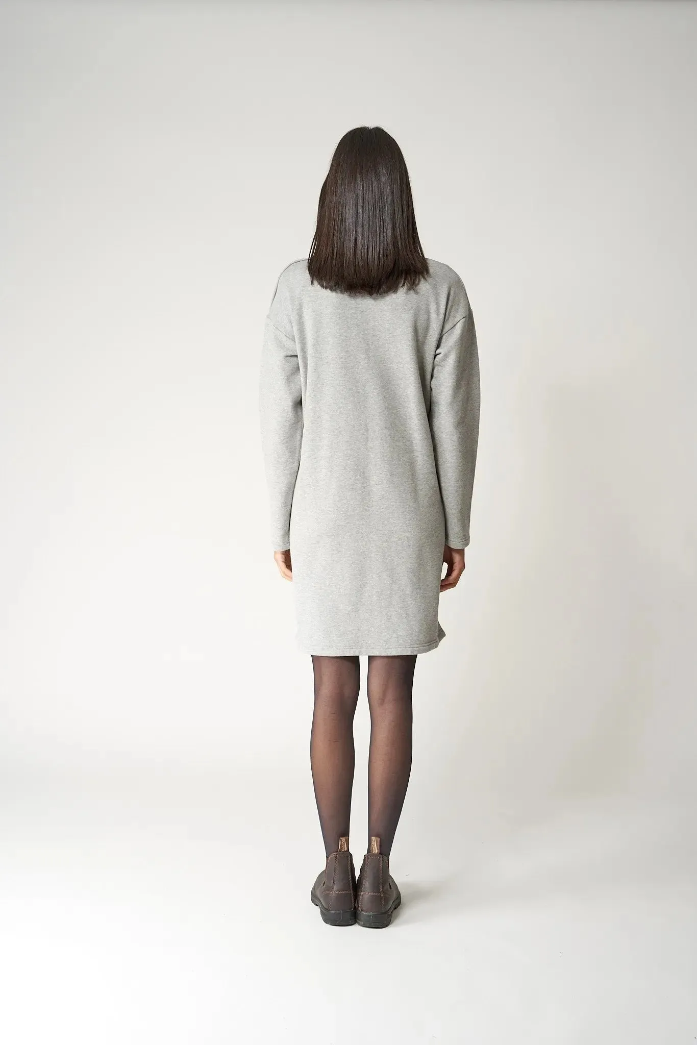 Vestido de algodón Terry de cuello ancho - A2335