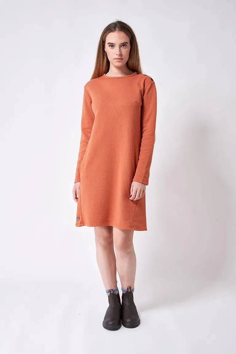 Vestido de algodón Terry de cuello ancho - A2335